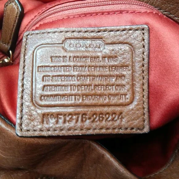 Coach Madison Phoebe Pebble Leather Cognac Brown Handbag 26224 - Picture 6 of 9